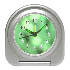 Green Vibrant Abstract No4 Travel Alarm Clock by DimitriosArt