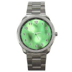 Green Vibrant Abstract No4 Sport Metal Watch