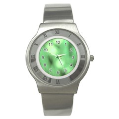 Green Vibrant Abstract No4 Stainless Steel Watch by DimitriosArt