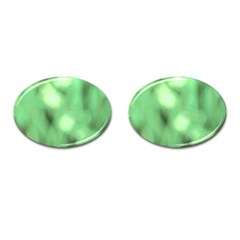 Green Vibrant Abstract No4 Cufflinks (Oval)