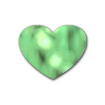 Green Vibrant Abstract No4 Rubber Heart Coaster (4 pack) Front