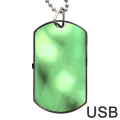 Green Vibrant Abstract No4 Dog Tag Usb Flash (one Side) by DimitriosArt