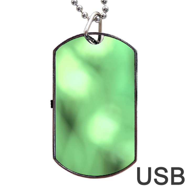 Green Vibrant Abstract No4 Dog Tag USB Flash (One Side)