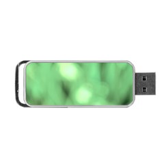 Green Vibrant Abstract No4 Portable Usb Flash (two Sides) by DimitriosArt