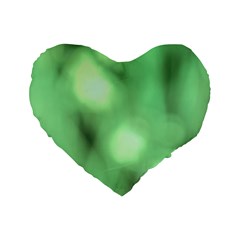 Green Vibrant Abstract No4 Standard 16  Premium Heart Shape Cushions