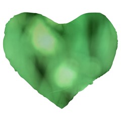 Green Vibrant Abstract No4 Large 19  Premium Heart Shape Cushions