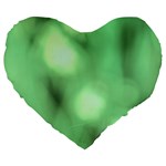 Green Vibrant Abstract No4 Large 19  Premium Heart Shape Cushions Front