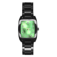 Green Vibrant Abstract No4 Stainless Steel Barrel Watch by DimitriosArt