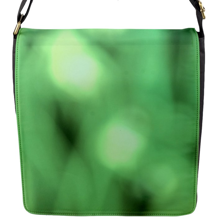 Green Vibrant Abstract No4 Flap Closure Messenger Bag (S)