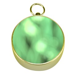 Green Vibrant Abstract No4 Gold Compasses