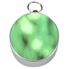 Green Vibrant Abstract No4 Silver Compasses