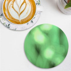 Green Vibrant Abstract No4 Uv Print Round Tile Coaster by DimitriosArt