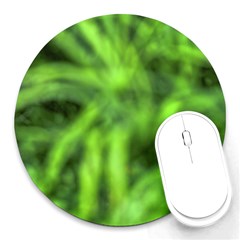 Green Abstract Stars Round Mousepads by DimitriosArt