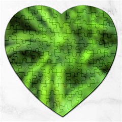 Green Abstract Stars Jigsaw Puzzle (heart) by DimitriosArt