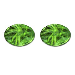 Green Abstract Stars Cufflinks (oval) by DimitriosArt