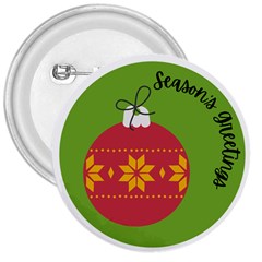 Seasons Greeting Christmas Ornament  3  Buttons by mountainmushroomfamily