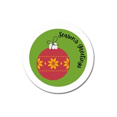 Seasons Greeting Christmas Ornament  Magnet 3  (round)