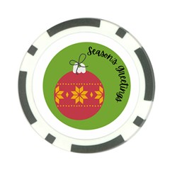 Seasons Greeting Christmas Ornament  Poker Chip Card Guard by mountainmushroomfamily