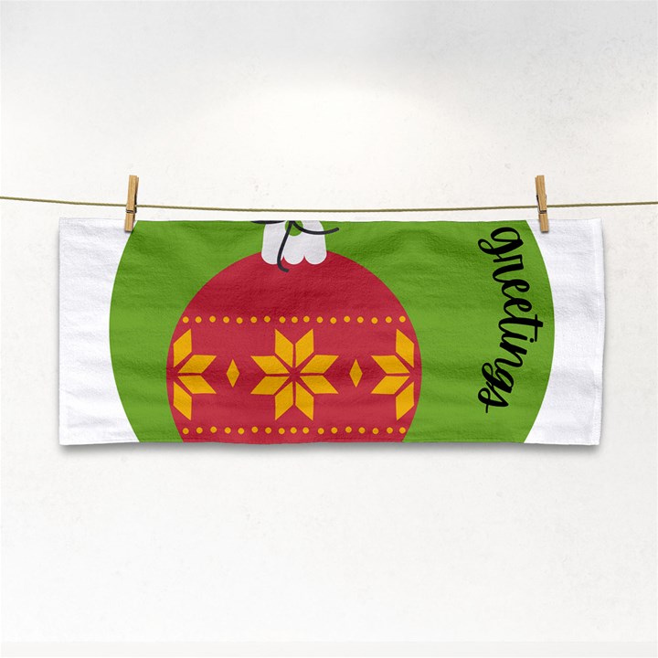 Seasons Greeting Christmas Ornament  Hand Towel