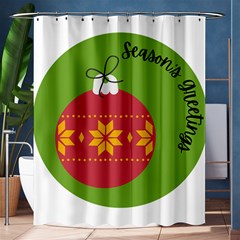 Seasons Greeting Christmas Ornament  Shower Curtain 60  X 72  (medium)  by mountainmushroomfamily