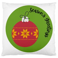 Seasons Greeting Christmas Ornament  Large Cushion Case (one Side) by mountainmushroomfamily