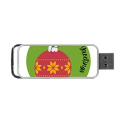 Seasons Greeting Christmas Ornament  Portable Usb Flash (one Side) by mountainmushroomfamily