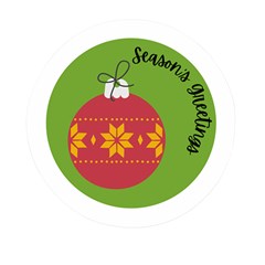 Seasons Greeting Christmas Ornament  Mini Round Pill Box (pack Of 5)