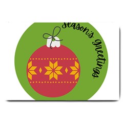 Seasons Greeting Christmas Ornament  Large Doormat  by mountainmushroomfamily