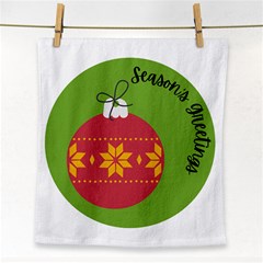 Seasons Greeting Christmas Ornament  Face Towel by mountainmushroomfamily