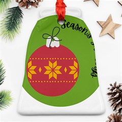 Seasons Greeting Christmas Ornament  Bell Ornament (two Sides)