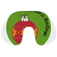 Seasons Greeting Christmas Ornament  Travel Neck Pillow