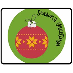 Seasons Greeting Christmas Ornament  Double Sided Fleece Blanket (medium)  by mountainmushroomfamily