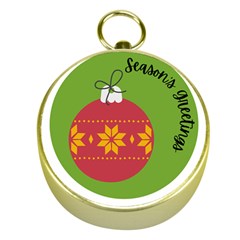 Seasons Greeting Christmas Ornament  Gold Compasses by mountainmushroomfamily