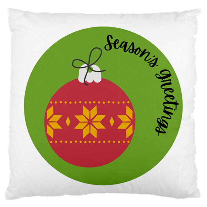 Seasons Greeting Christmas Ornament  Large Flano Cushion Case (Two Sides)