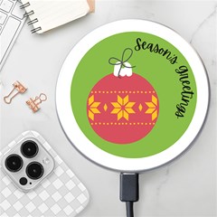 Seasons Greeting Christmas Ornament  Wireless Charger by mountainmushroomfamily