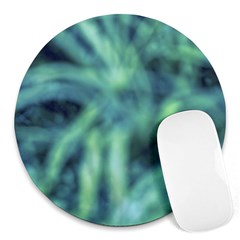 Blue Abstract Stars Round Mousepads by DimitriosArt