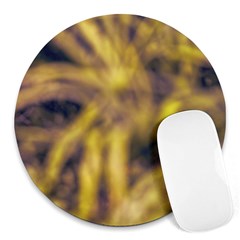 Yellow Abstract Stars Round Mousepads by DimitriosArt