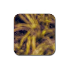 Yellow Abstract Stars Rubber Coaster (square)