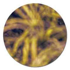 Yellow Abstract Stars Magnet 5  (round)