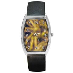 Yellow Abstract Stars Barrel Style Metal Watch