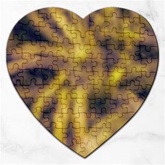 Yellow Abstract Stars Jigsaw Puzzle (heart)