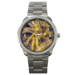 Yellow Abstract Stars Sport Metal Watch