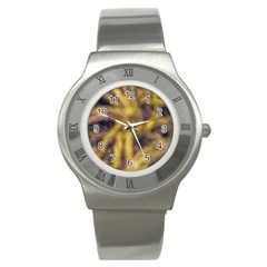 Yellow Abstract Stars Stainless Steel Watch