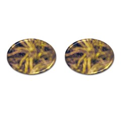 Yellow Abstract Stars Cufflinks (oval)