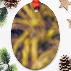 Yellow Abstract Stars Oval Ornament (two Sides) by DimitriosArt