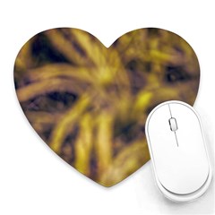 Yellow Abstract Stars Heart Mousepads