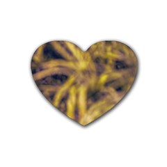 Yellow Abstract Stars Rubber Coaster (heart)