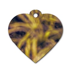 Yellow Abstract Stars Dog Tag Heart (two Sides)