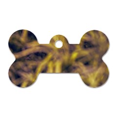 Yellow Abstract Stars Dog Tag Bone (one Side)