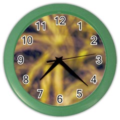 Yellow Abstract Stars Color Wall Clock